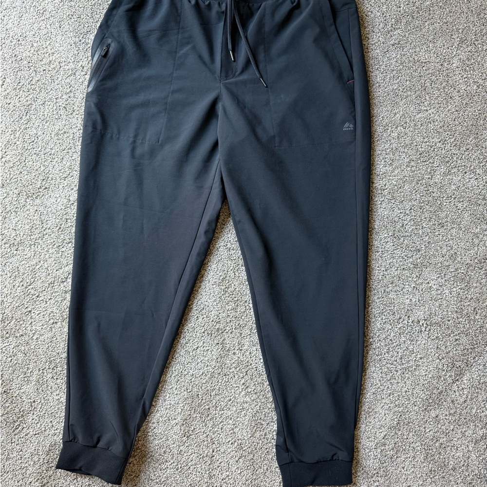 RBX Black Joggers with Tapered Fit and Elastic Waist